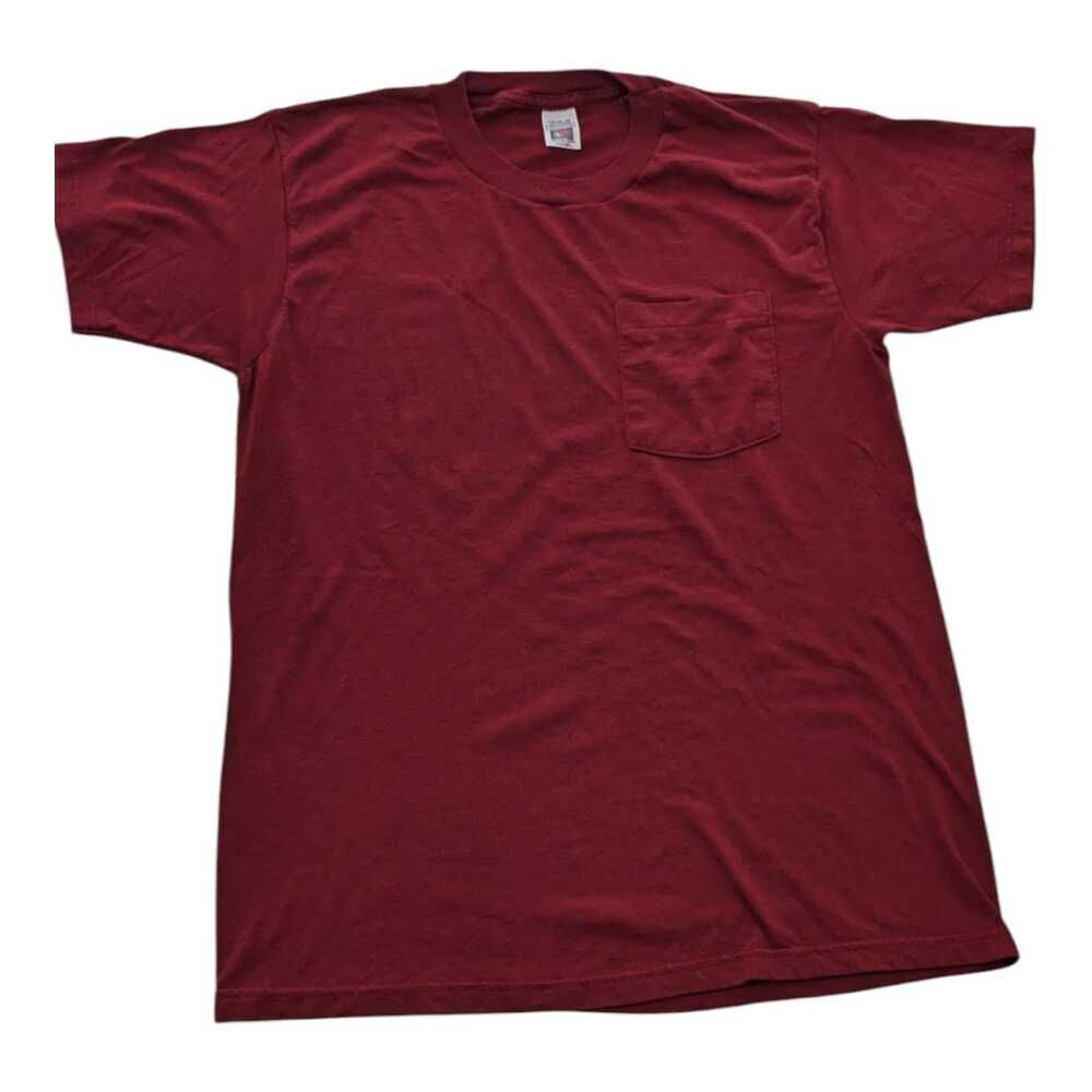 Fruit Of The Loom Golden Blend Vintage‎ Blank Blue Pocket T Shirt Large 42-44